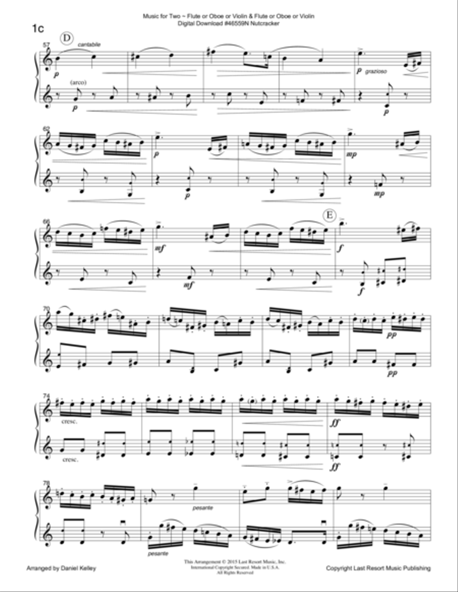 The Nutcracker - Duet - for Flute or Oboe or Violin & Flute or Oboe or Violin - Music for Two Small Ensemble scores gallery preview page 4
