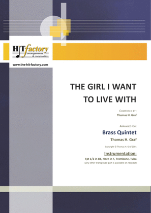 Book cover for The girl I want to live with - Latin/Calypso - Brass Quintet