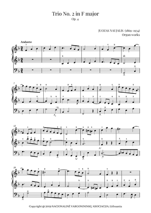 Trio No. 2 in F major, Op. 4 by Juozas Naujalis (1869–1934)