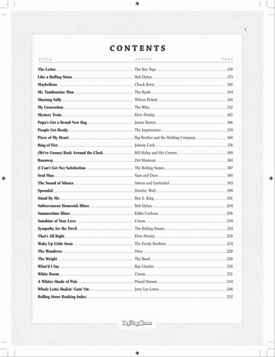 Selections from Rolling Stone Magazine's 500 Greatest Songs of All Time Guitar Tablature scores gallery preview page 3