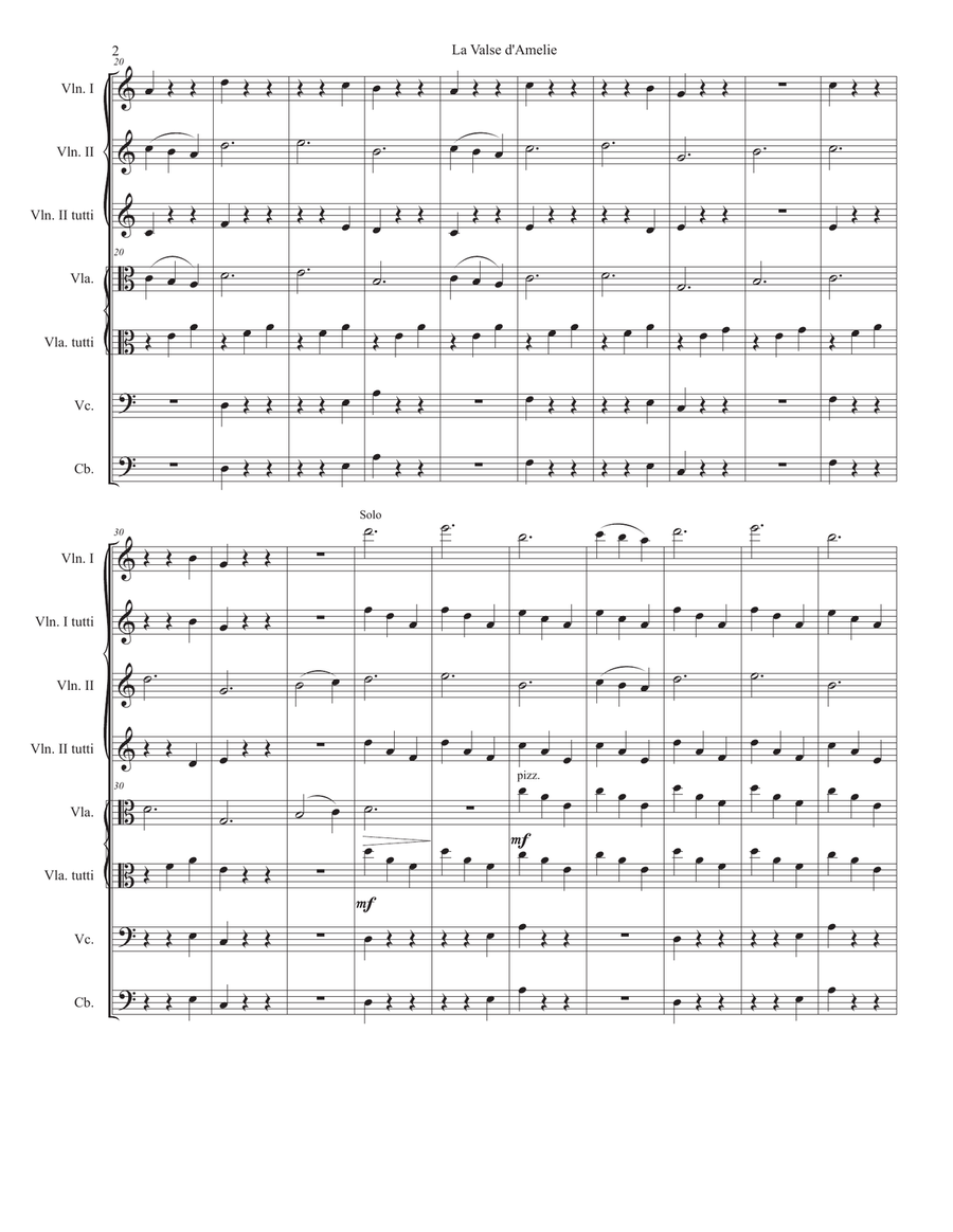 La Valse D'amelie String Orchestra scores gallery preview page 3