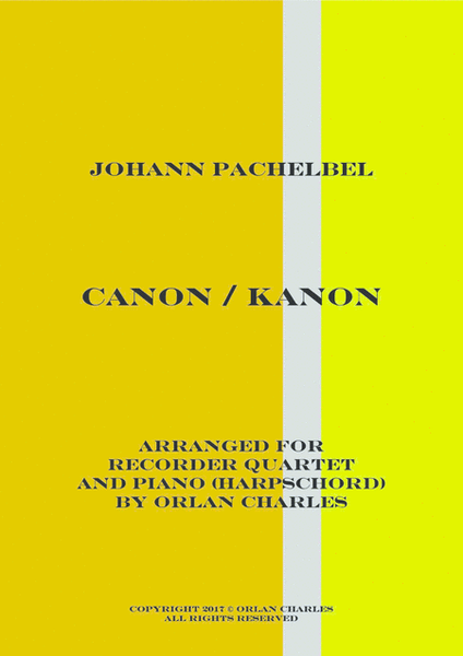 Pachelbel - Canon in D (Kanon) - arranged for recorder quartet image number null