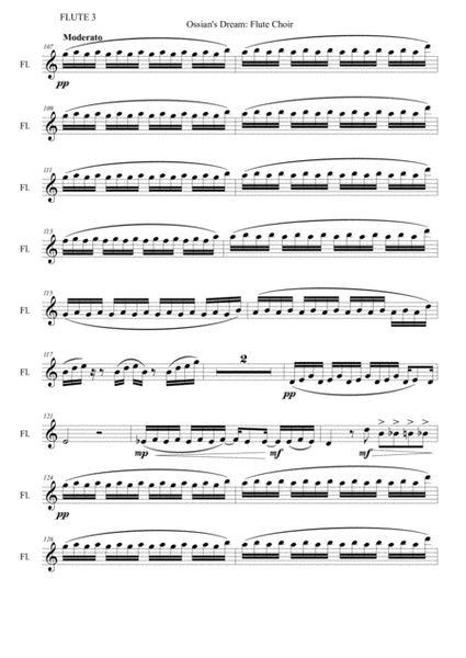 Ossian's Dream - for flute choir (4 flutes and bass flute) - PARTS