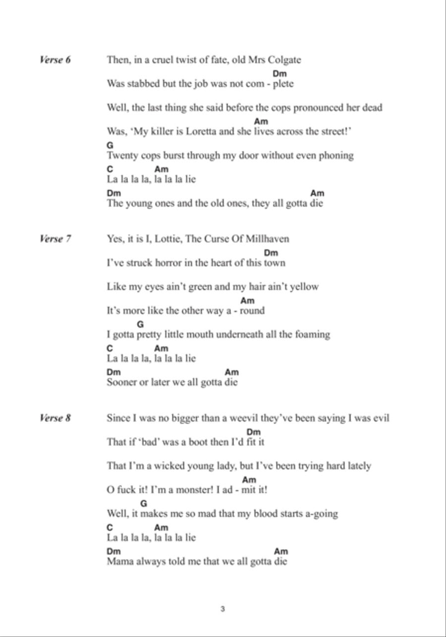 The Curse Of Millhaven Guitar scores gallery preview page 3