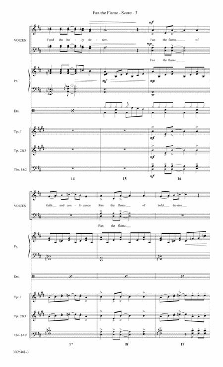 Fan the Flame - Brass and Percussion Score and Parts