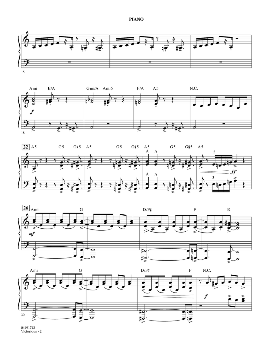 Victorious - Piano Victorious - Piano Orchestra scores gallery preview page 2