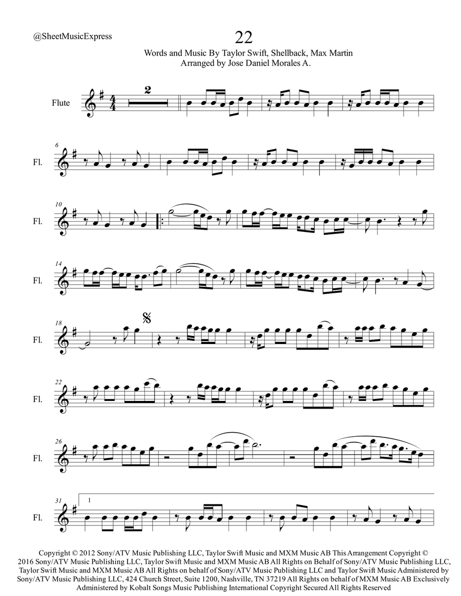 22 Flute Solo scores gallery preview page 1