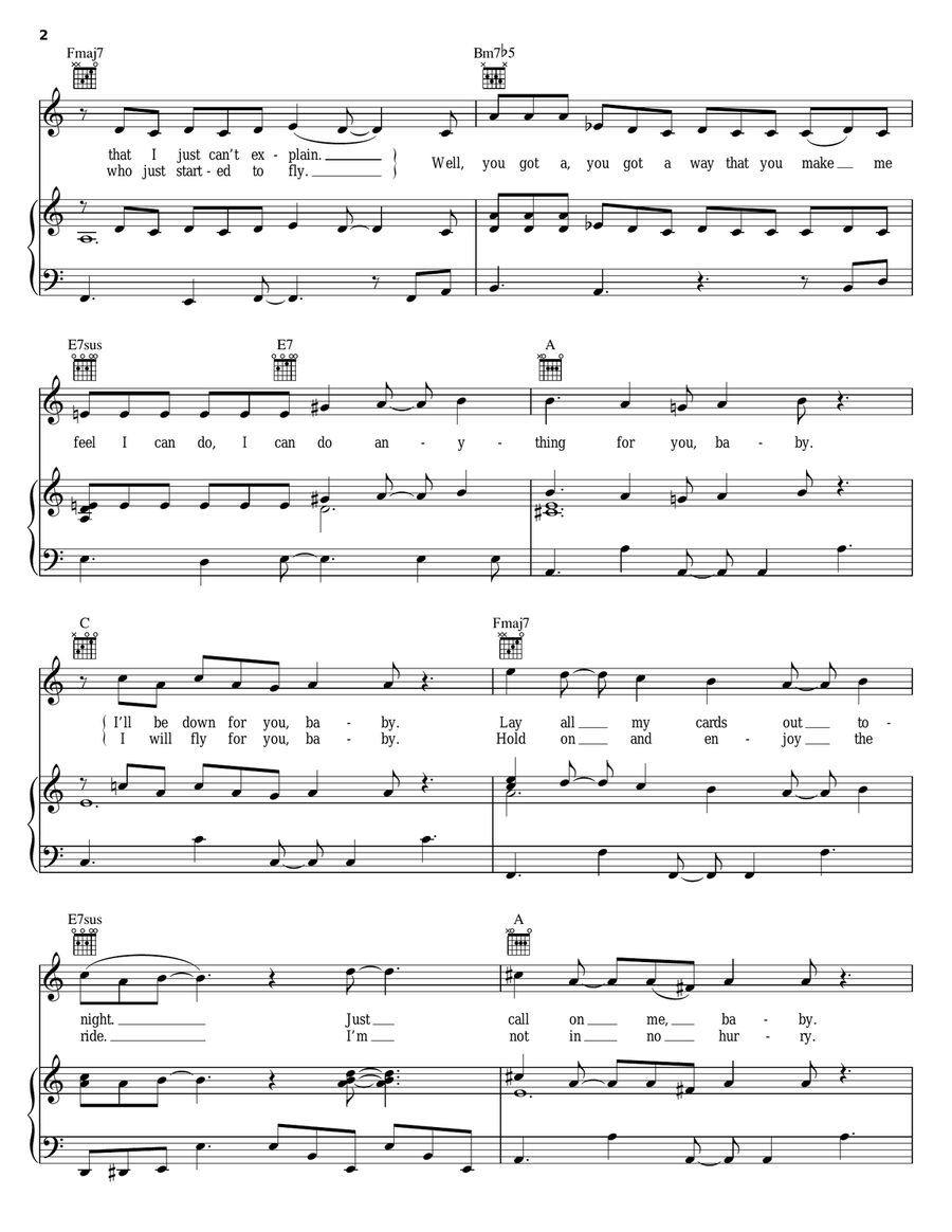 I'm Your Baby Tonight Piano, Vocal, Guitar scores gallery preview page 2