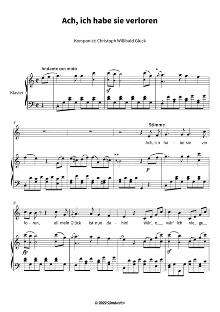 Ach, ich habe sie verloren Piano, Vocal, Guitar scores gallery preview page 3