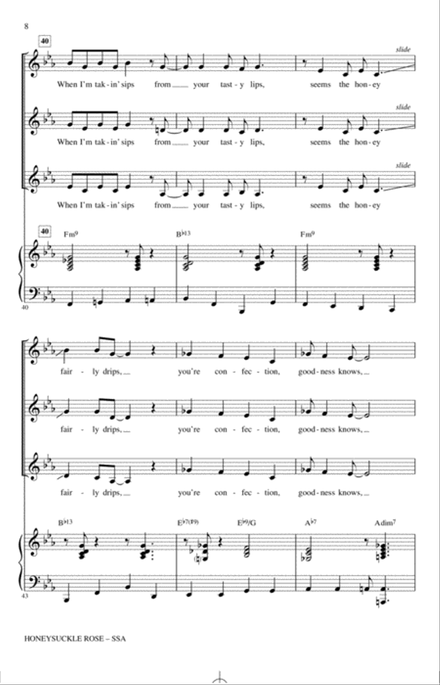 Honeysuckle Rose (arr. Darmon Meader) SSA scores gallery preview page 7