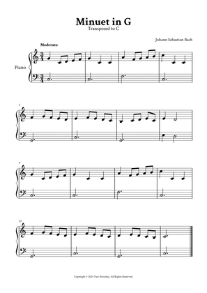 Minuet in G ( Easy Piano in C)