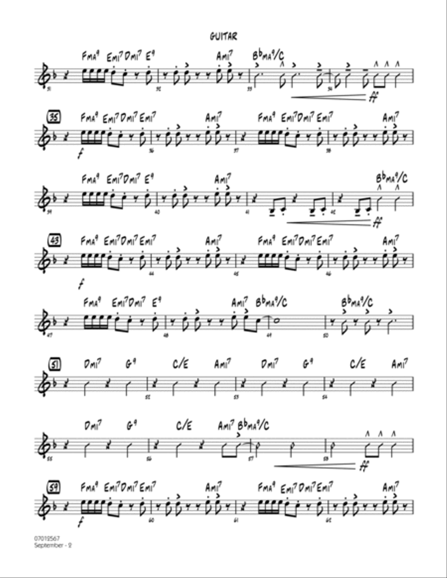 September (Key: C) - Guitar Part scores gallery preview page 2