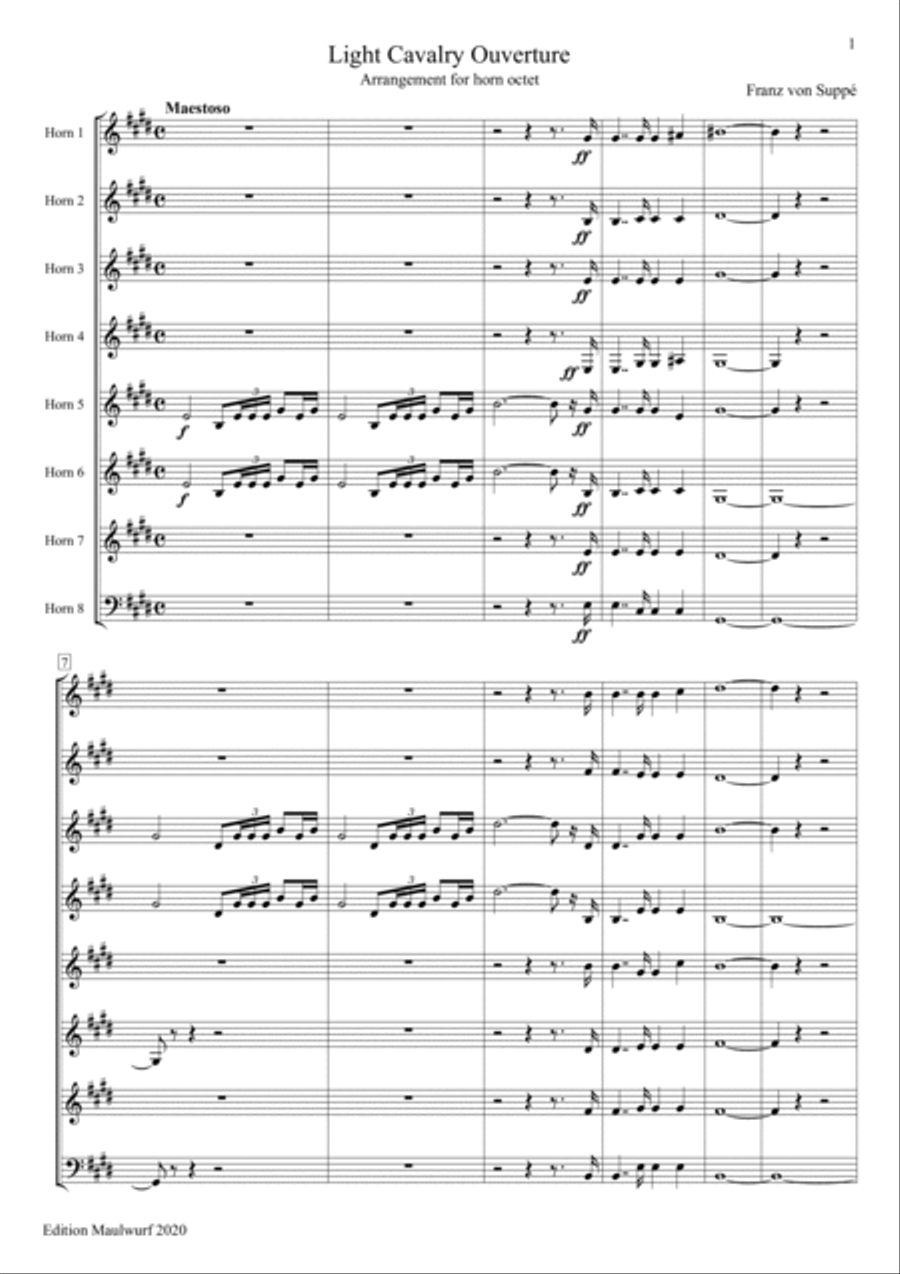 Light Cavalry Ouverture Light Cavalry Ouverture Horn scores gallery preview page 3
