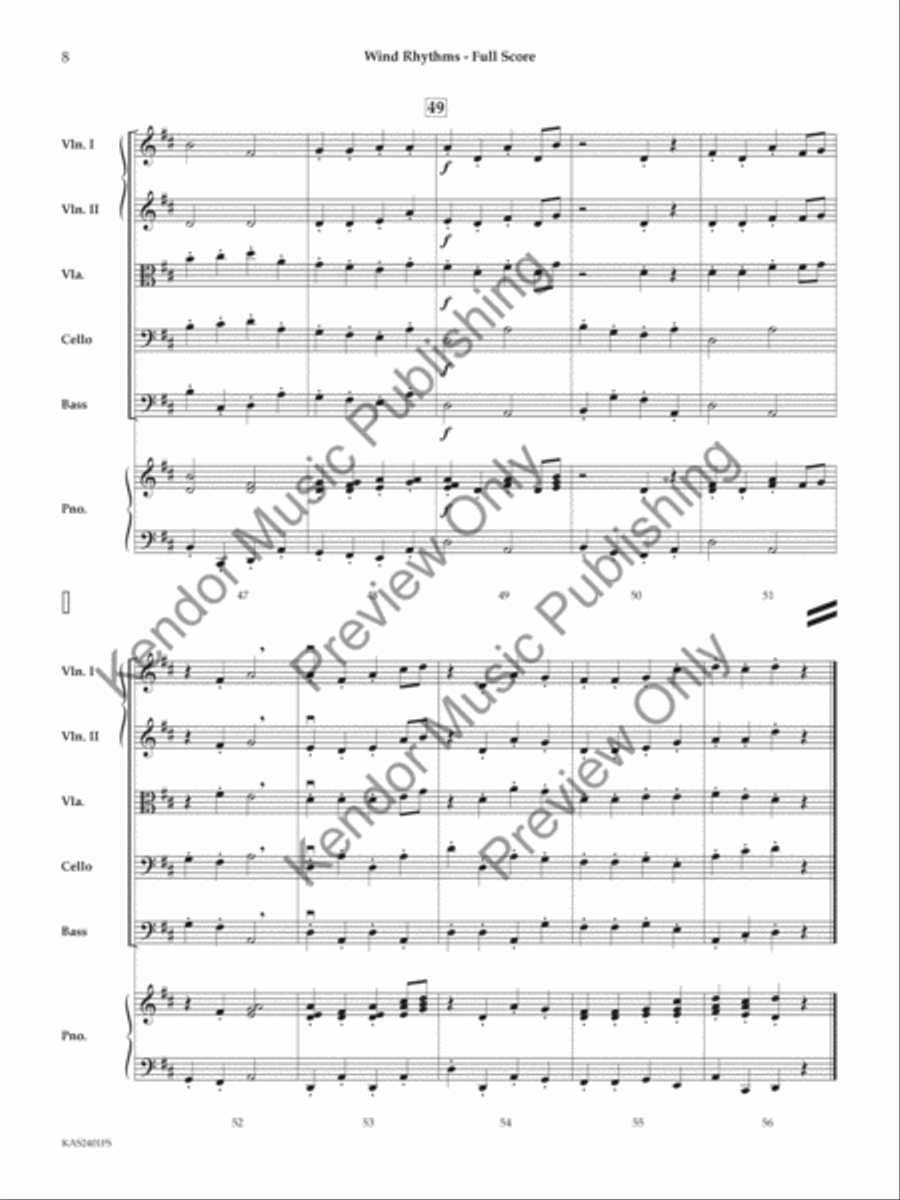 Wind Rhythms (Score) String Orchestra scores gallery preview page 9