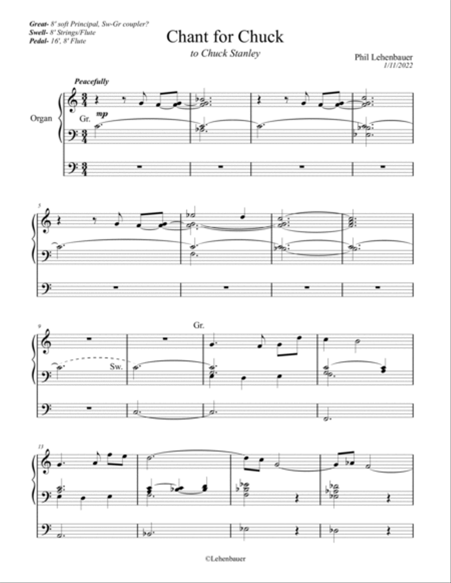 Chant for Chuck, organ work by Phil Lehenbauer image number null