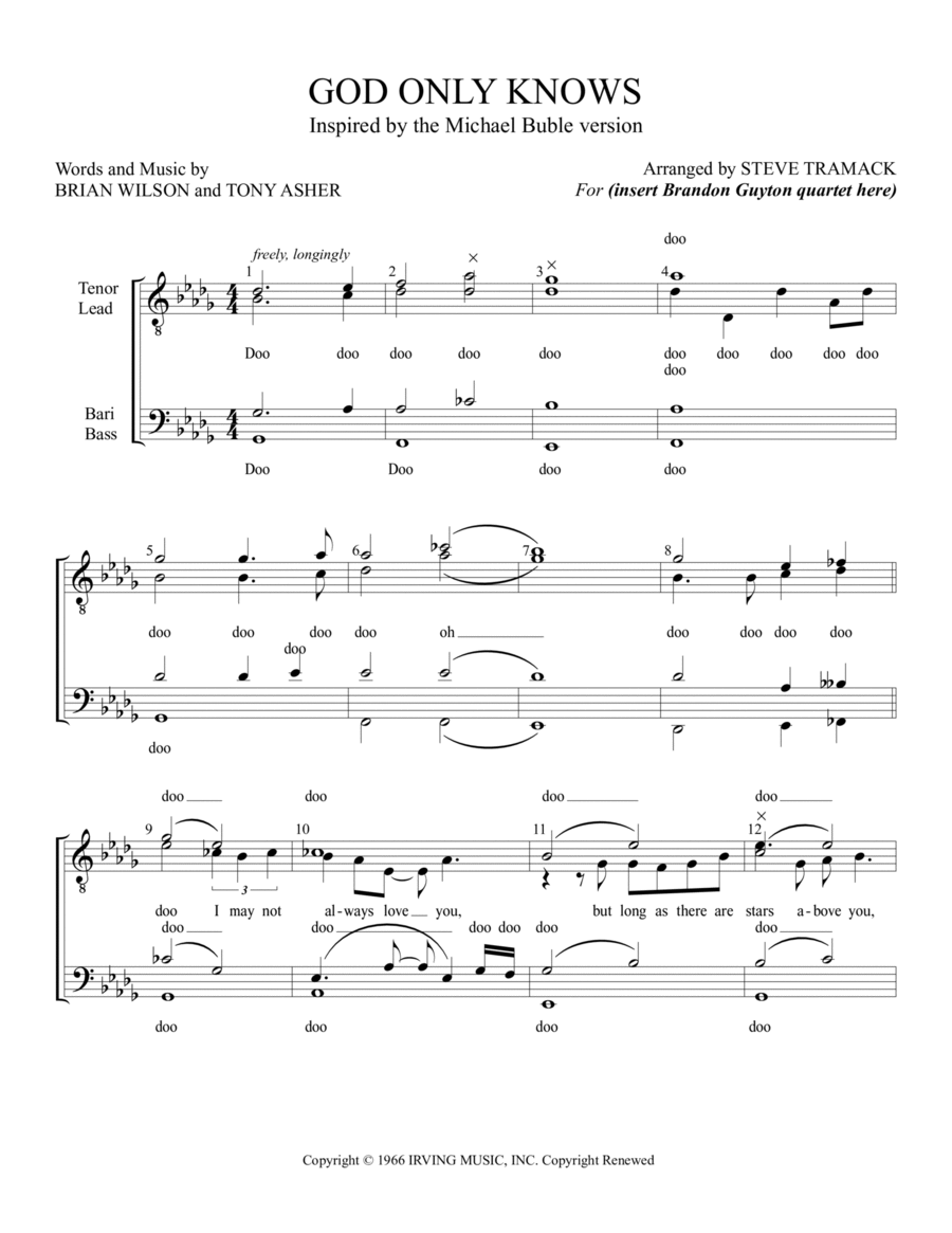 God Only Knows TTBB scores gallery preview page 1