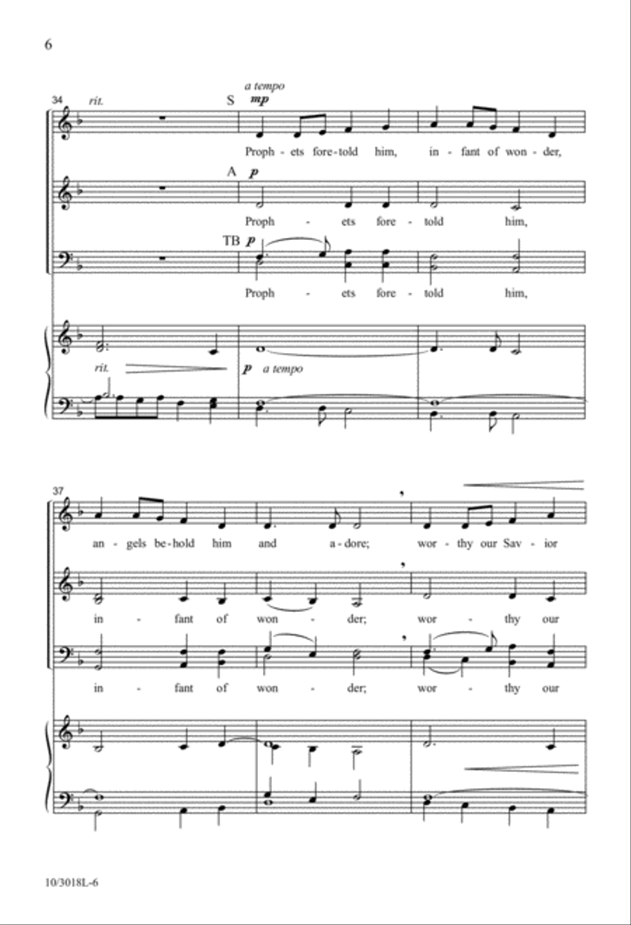Child in the Manger 4-Part scores gallery preview page 6