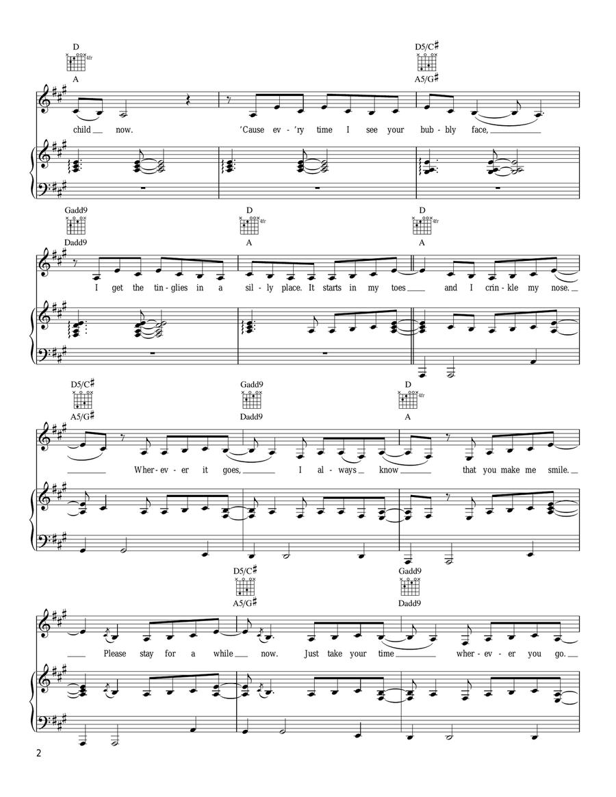 Bubbly Piano, Vocal, Guitar scores gallery preview page 2