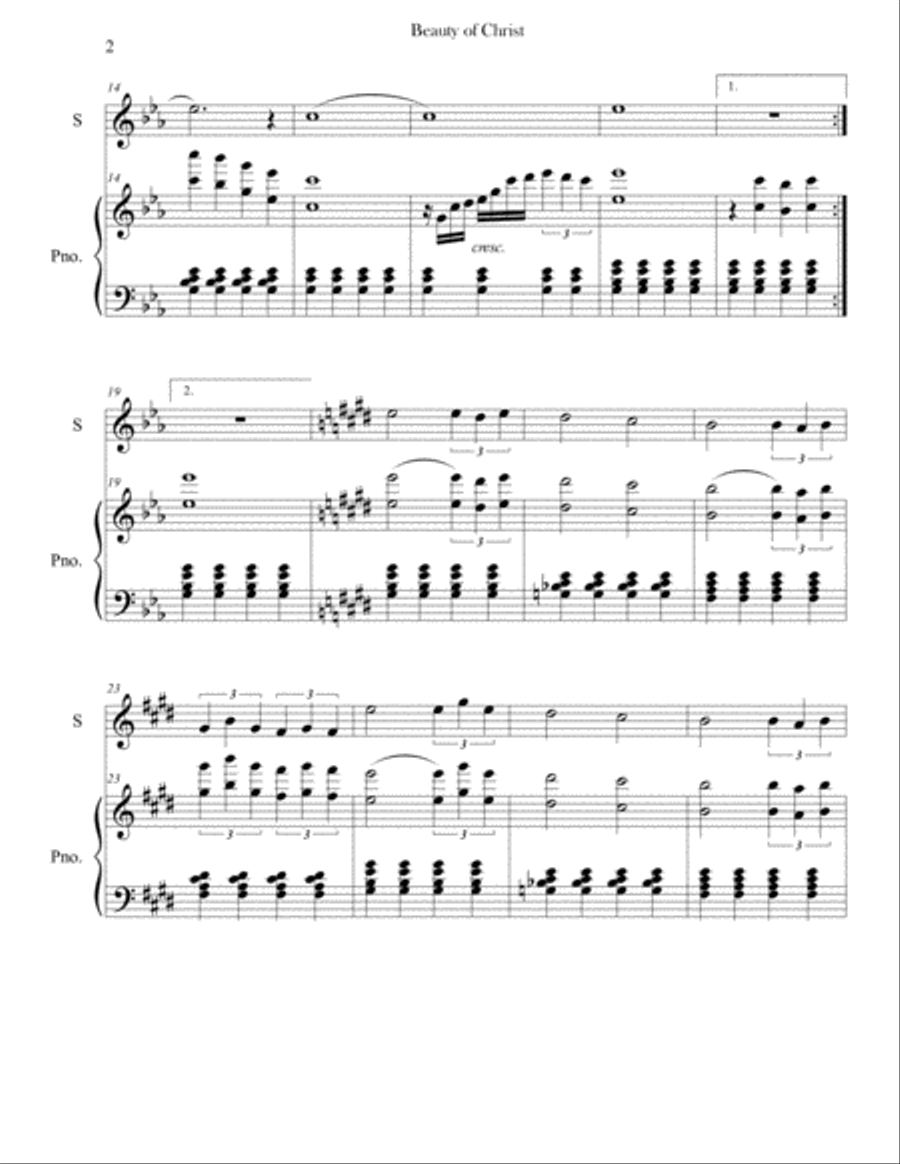 Beauty of Christ (Vocalise) Voice Solo scores gallery preview page 2