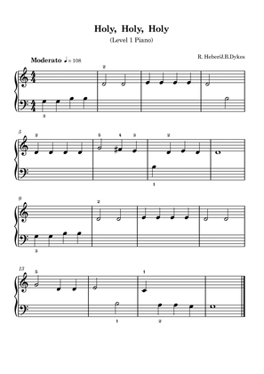 Book cover for Holy, Holy, Holy (Traditional) - Beginner Piano(Level1)