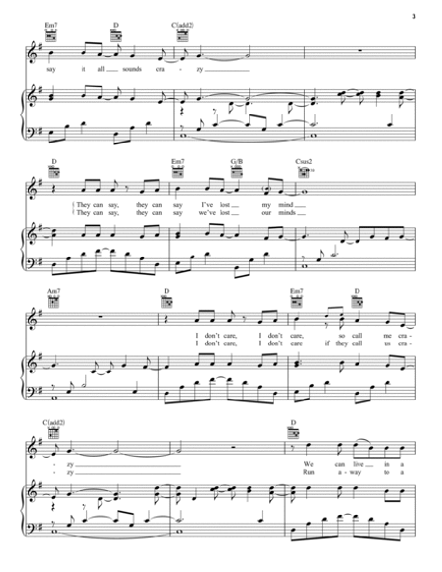 A Million Dreams (From The Greatest Showman) Piano, Vocal, Guitar scores gallery preview page 3