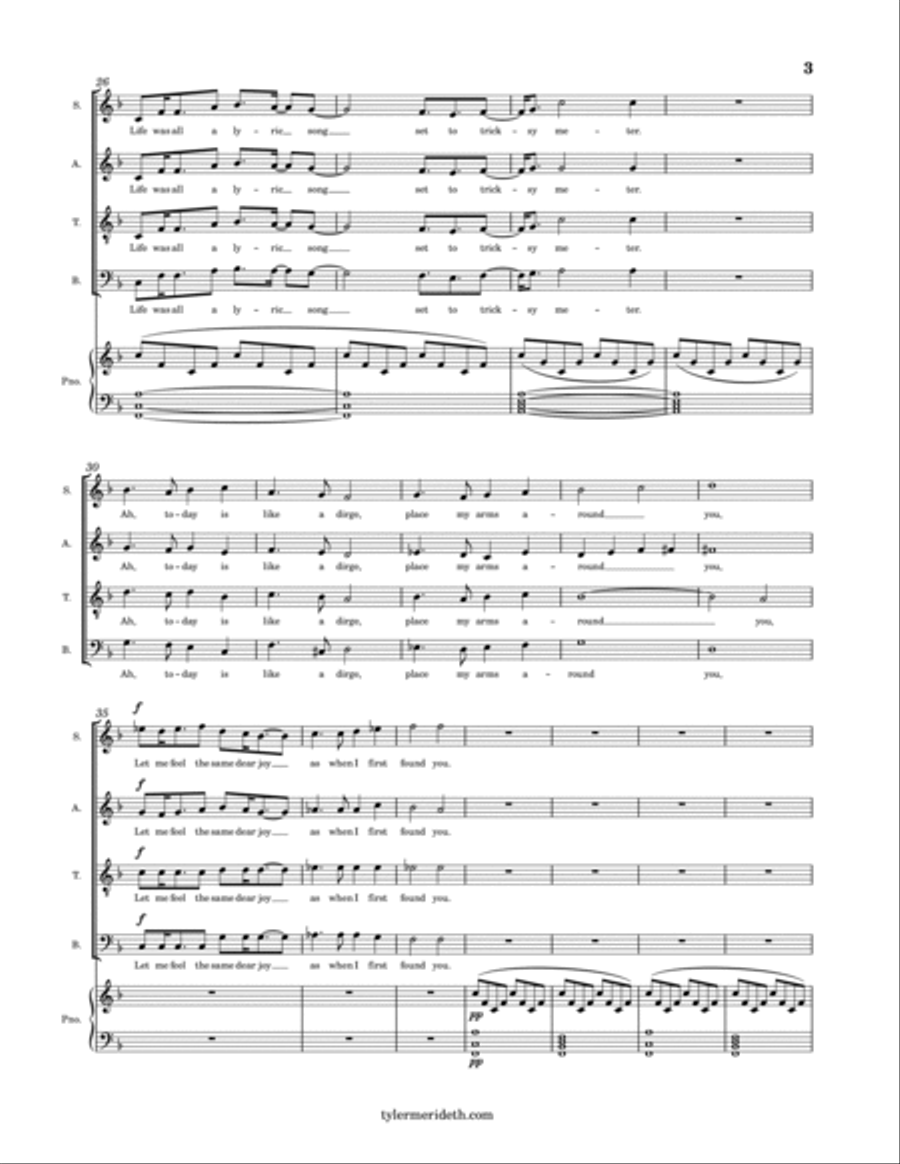 Yesterday and To-morrow for SATB Choir and PIano 4-Part scores gallery preview page 3