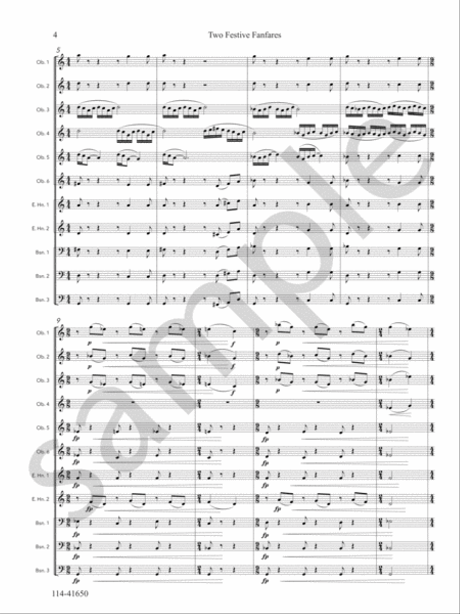 Two Festive Fanfares Chamber Music scores gallery preview page 5