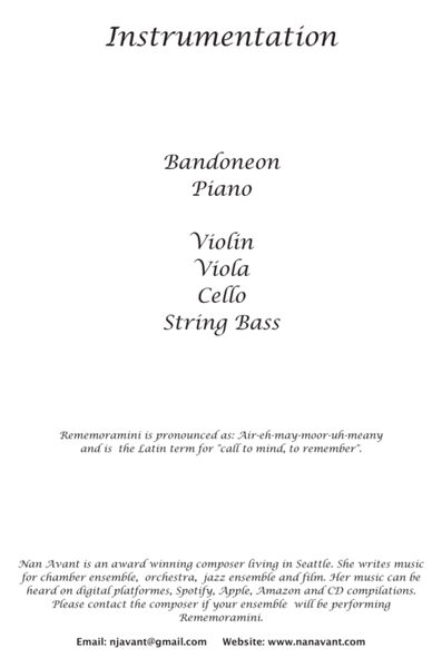 Rememoramini~Argentine Tango for Bandoneon, Piano and Strings