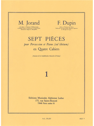 Book cover for 7 Pieces Vol.1 (percussion(s) & Piano)
