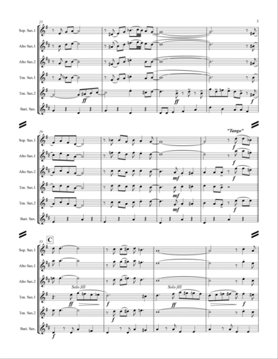 St. Louis Blues (for Saxophone Quintet SATTB or AATTB) Saxophone Quintet scores gallery preview page 4