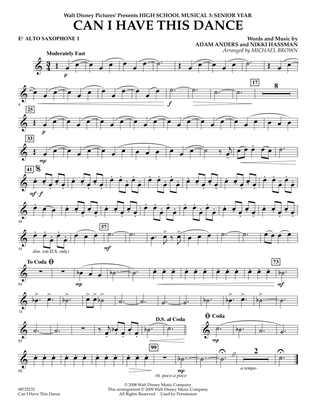 Can I Have This Dance? (from High School Musical 3) - Eb Alto Saxophone 1