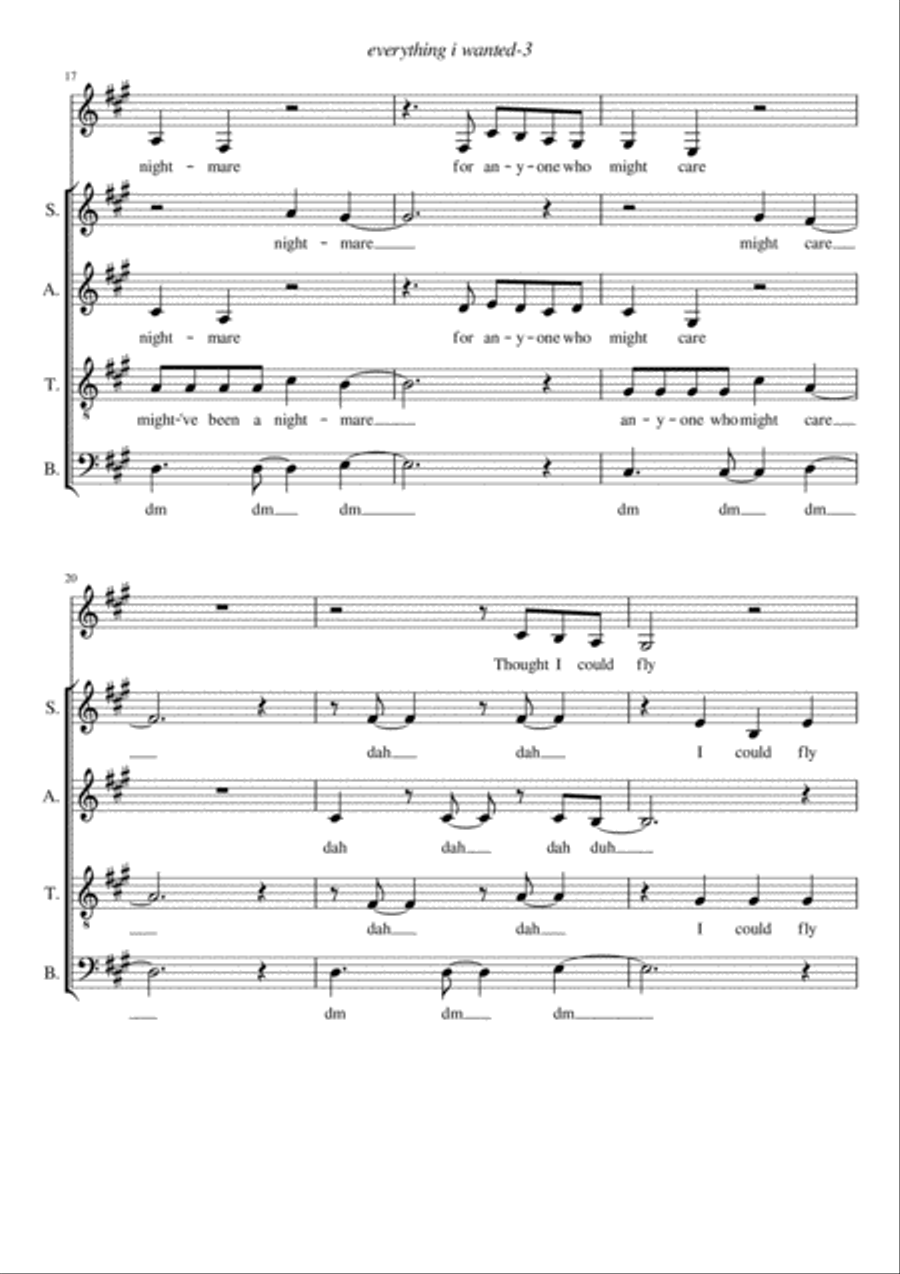 Everything I Wanted 4-Part scores gallery preview page 3