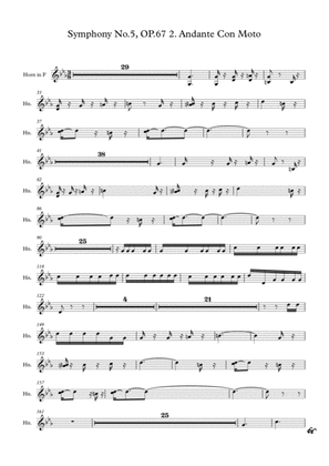 Beethoven symphony No.5 - 2nd Movement (Transposed Horn in F)