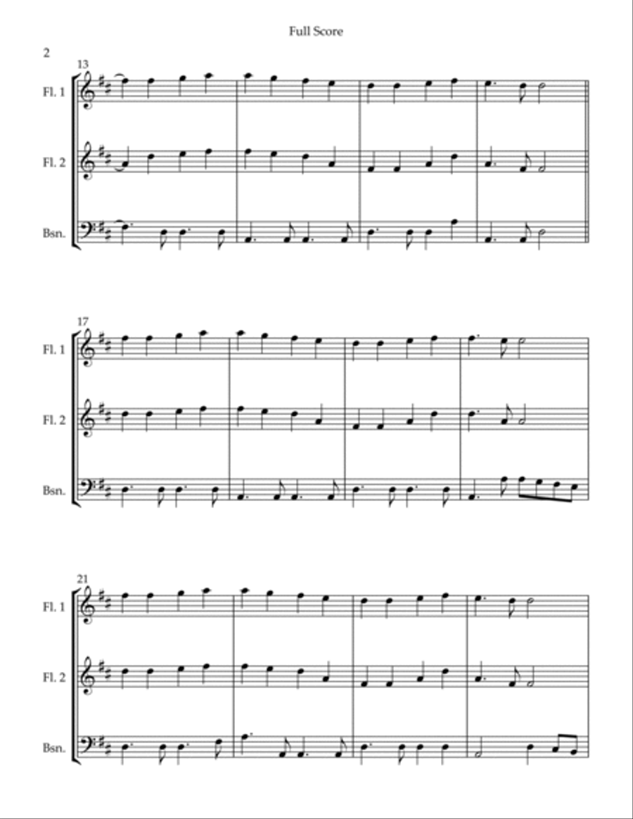 Ode To Joy (from Beethoven's 9th Symphony) for Woodwind Trio Woodwind Trio scores gallery preview page 2
