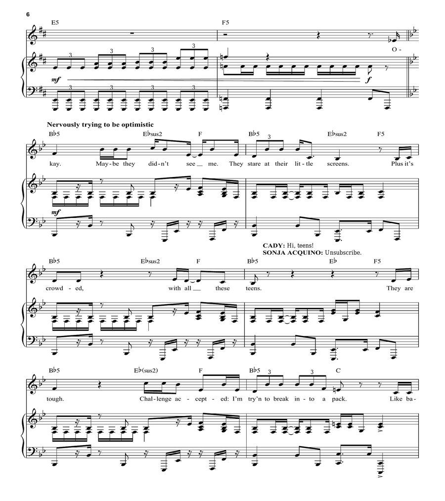 It Roars (from Mean Girls: The Broadway Musical) Voice scores gallery preview page 6