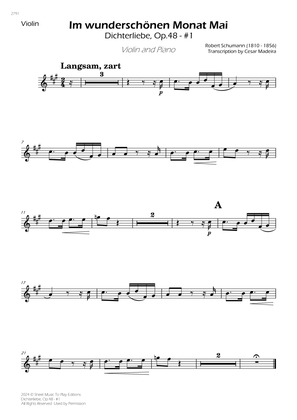 Dichterliebe, Op.48 No.1 - Violin and Piano (Individual Parts)