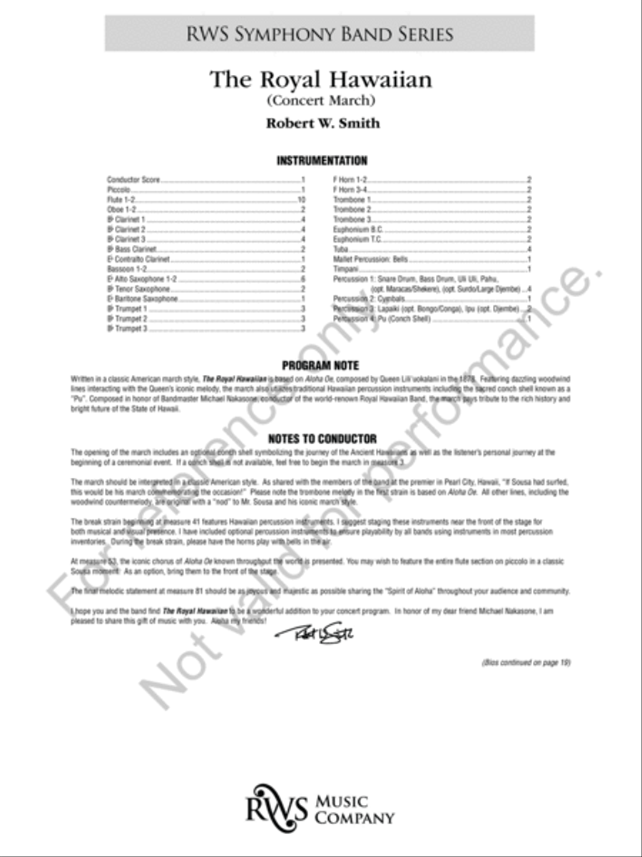 The Royal Hawaiian Concert Band scores gallery preview page 3
