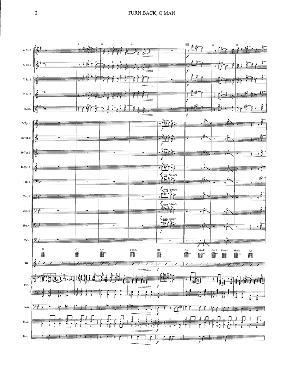 Turn Back, O Man Jazz Ensemble scores gallery preview page 2