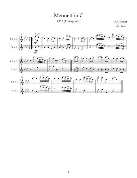 Six Early Mozart Duets for Beginner Flutes! (KV1-4, 6) image number null