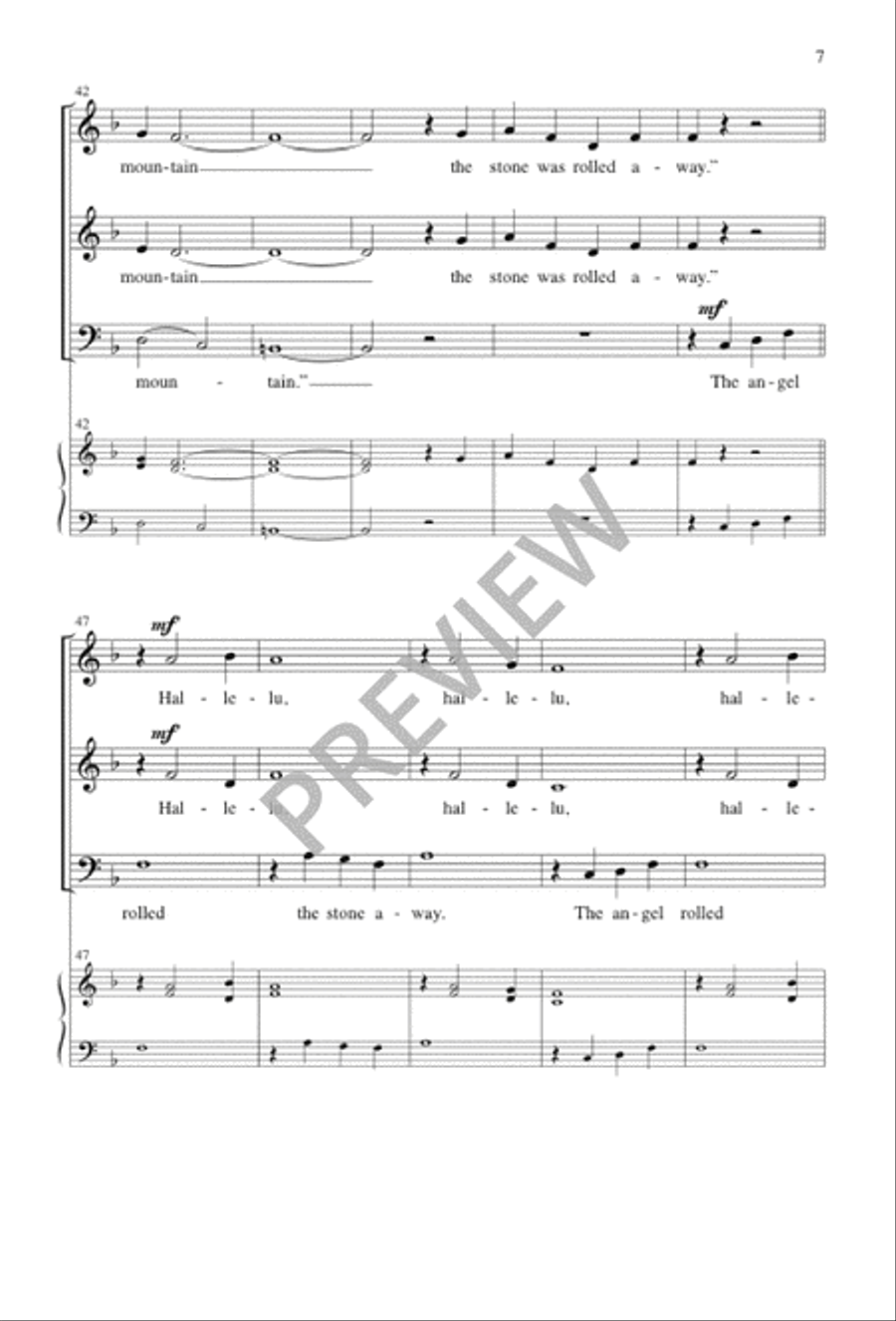 The Angel Rolled the Stone Away 3-Part scores gallery preview page 8