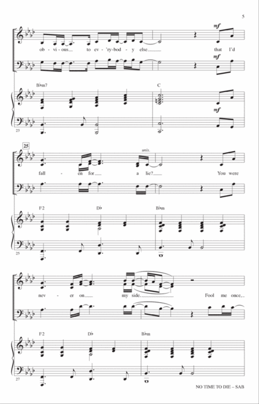 No Time To Die (arr. Mark Brymer) 3-Part scores gallery preview page 4
