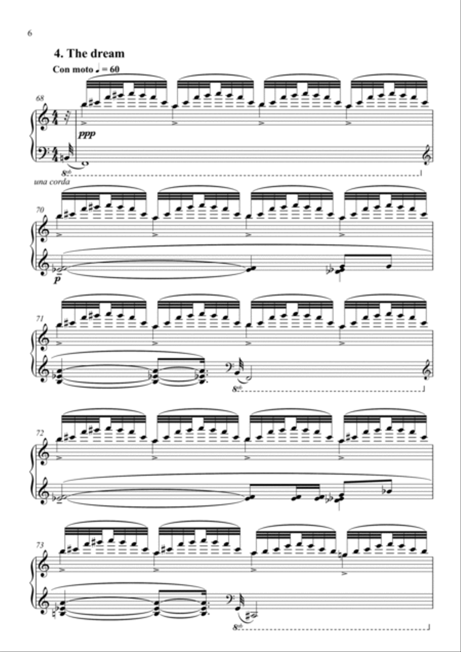 Oshidori, a melodrama for piano solo Chamber Music scores gallery preview page 6
