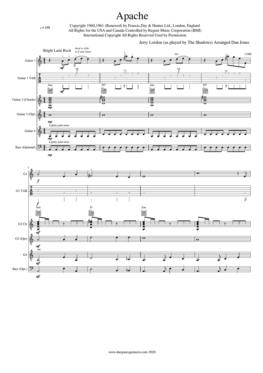 Apache Guitar Ensemble scores gallery preview page 2