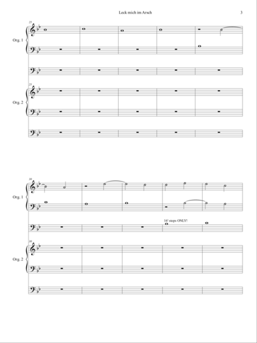 Leck Mich Im Arsch [Duet version] Organ Solo scores gallery preview page 4