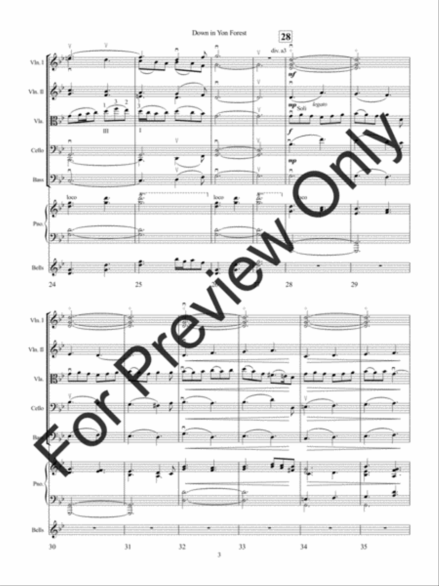 Down in Yon Forest (Score) String Orchestra scores gallery preview page 6