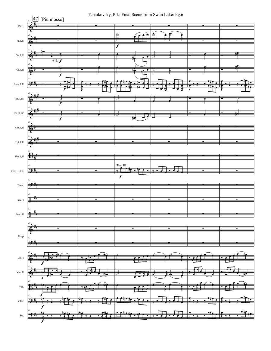 Swan Lake - Final Scene - Extra Score Full Orchestra scores gallery preview page 6