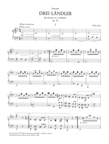 3 'Laendler' for piano four hands