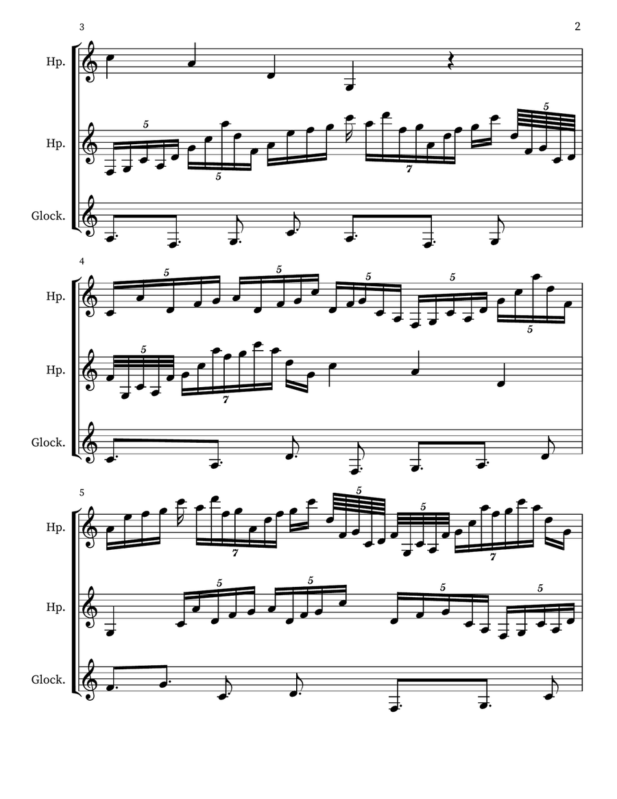 A92 for harps, glockenspiel Small Ensemble scores gallery preview page 2