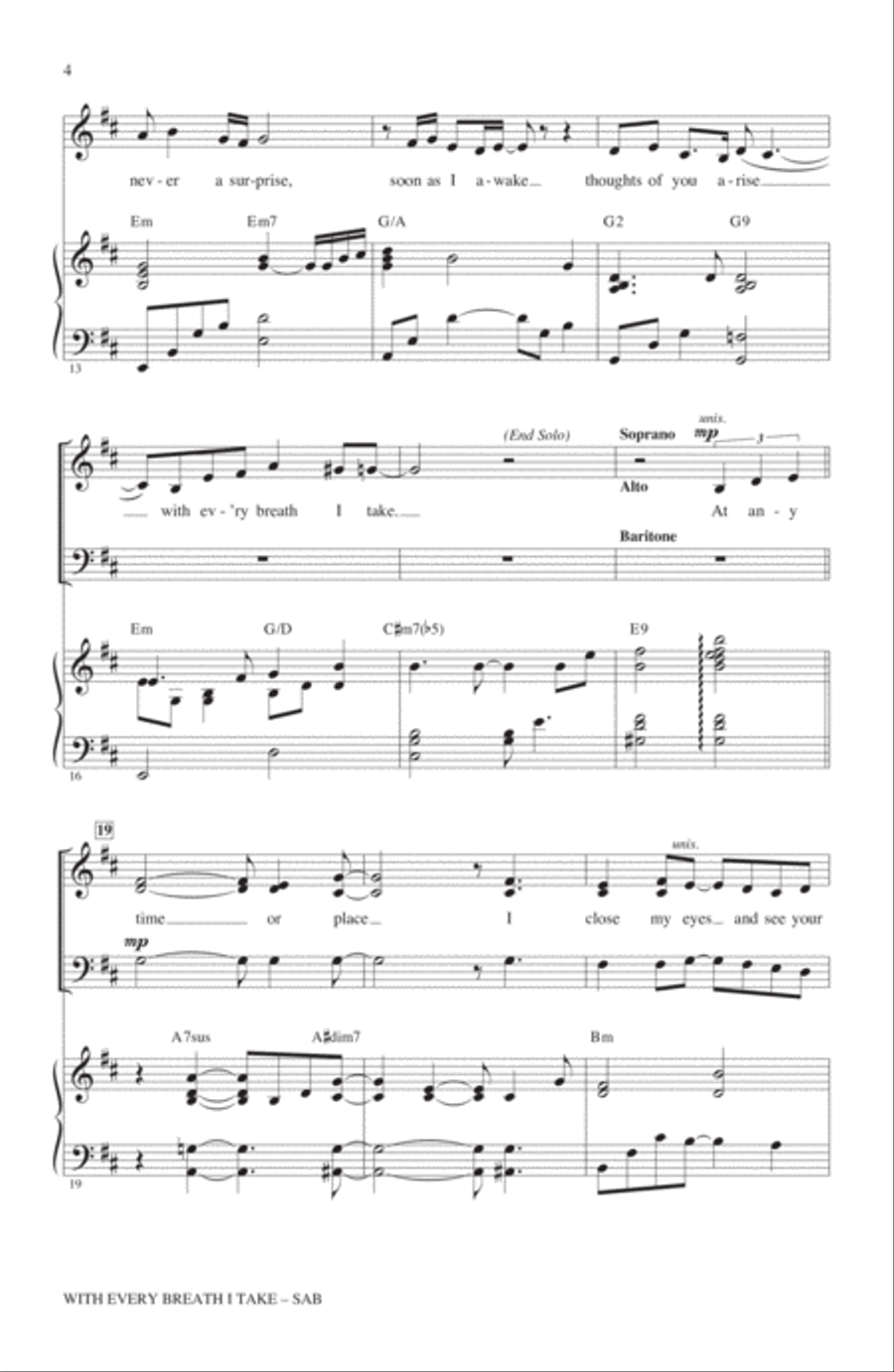 With Every Breath I Take 3-Part scores gallery preview page 2