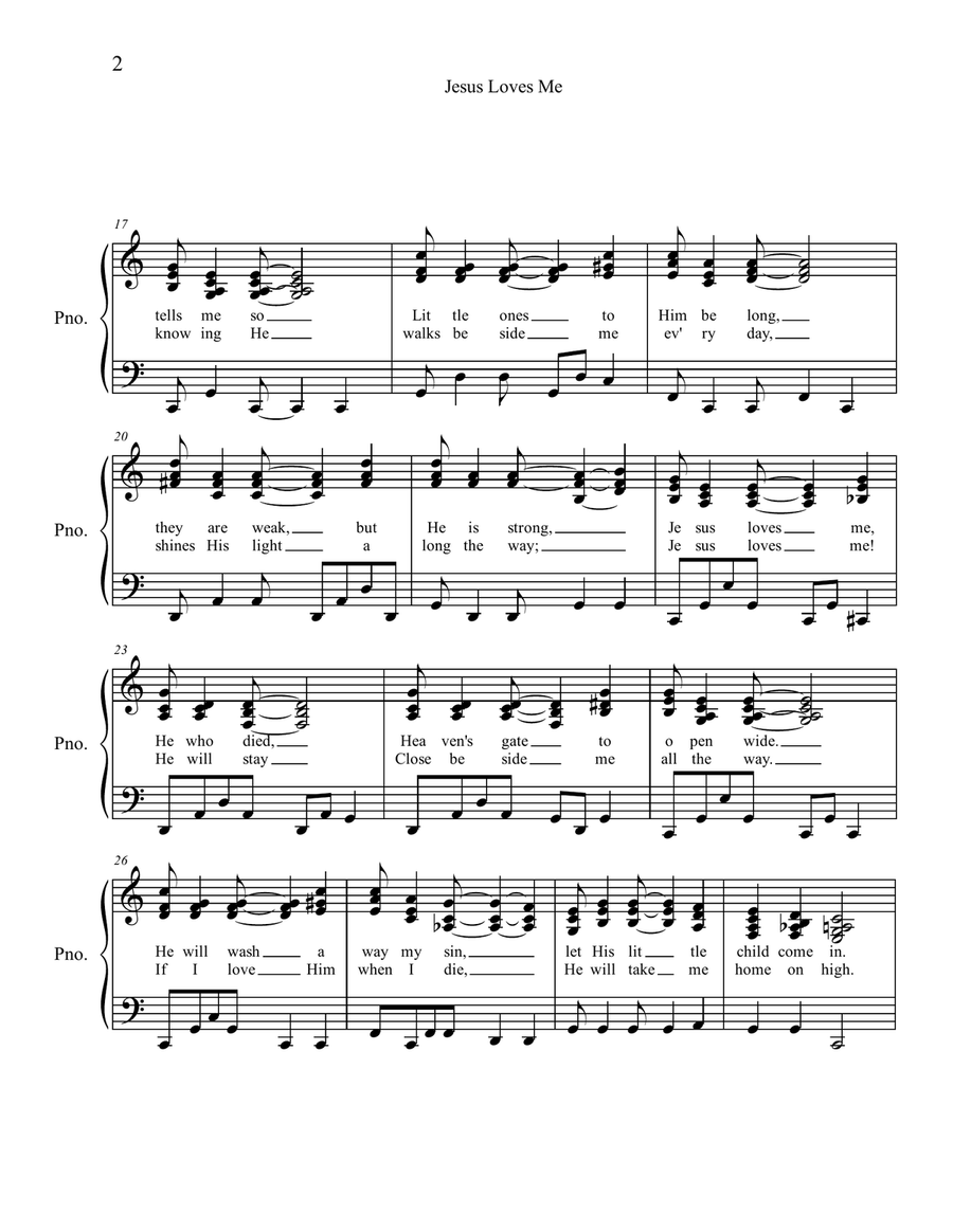 Jesus Loves Me Piano, Vocal scores gallery preview page 2